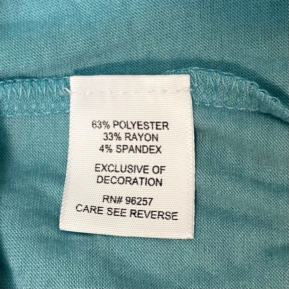 Maurices Boho Aqua/Teal Drape Top with Embroidery Around V Neck Size Plus 0 - Picture 11 of 12